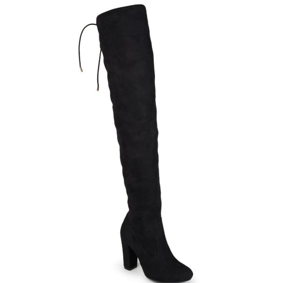 Journee Collection Women's Maya Block Heel Over the Knee Boots Black Size 7 - Picture 13 of 14